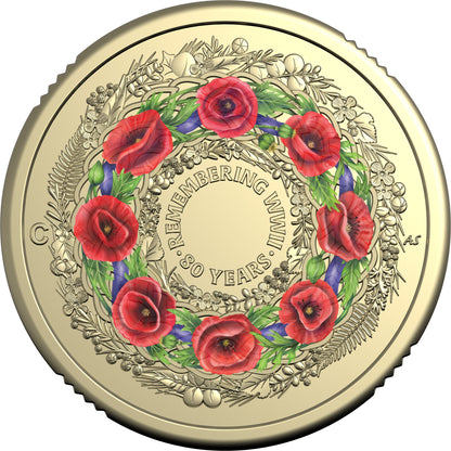 2025 $2 80 Years On Remembering The Second World War 'C' Mintmark Coloured Uncirculated Coin