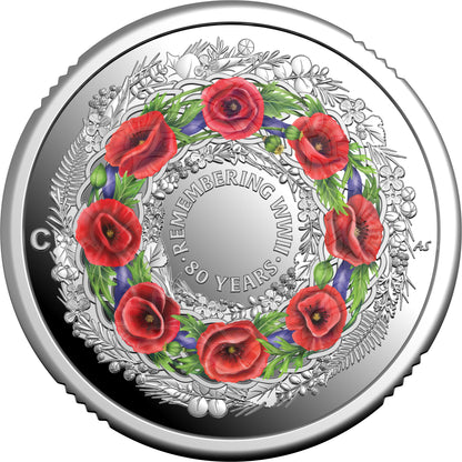 2025 $2 80 Years On Remembering The Second World War 'C' Mintmark Coloured Silver Proof Coin