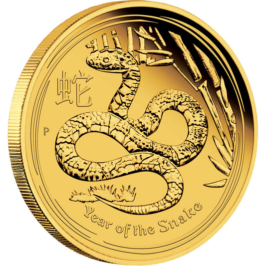 2013 $15 Lunar Year of The Snake 1/10oz Gold Proof Coin