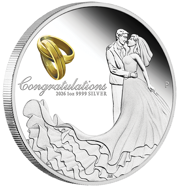 2026 $1 Congratulations On Your Wedding 1oz Silver Proof Coin