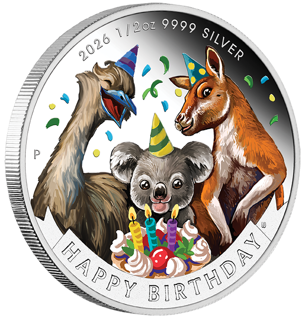 2026 50c Happy Birthday 1/2oz Silver Coloured Proof Coin