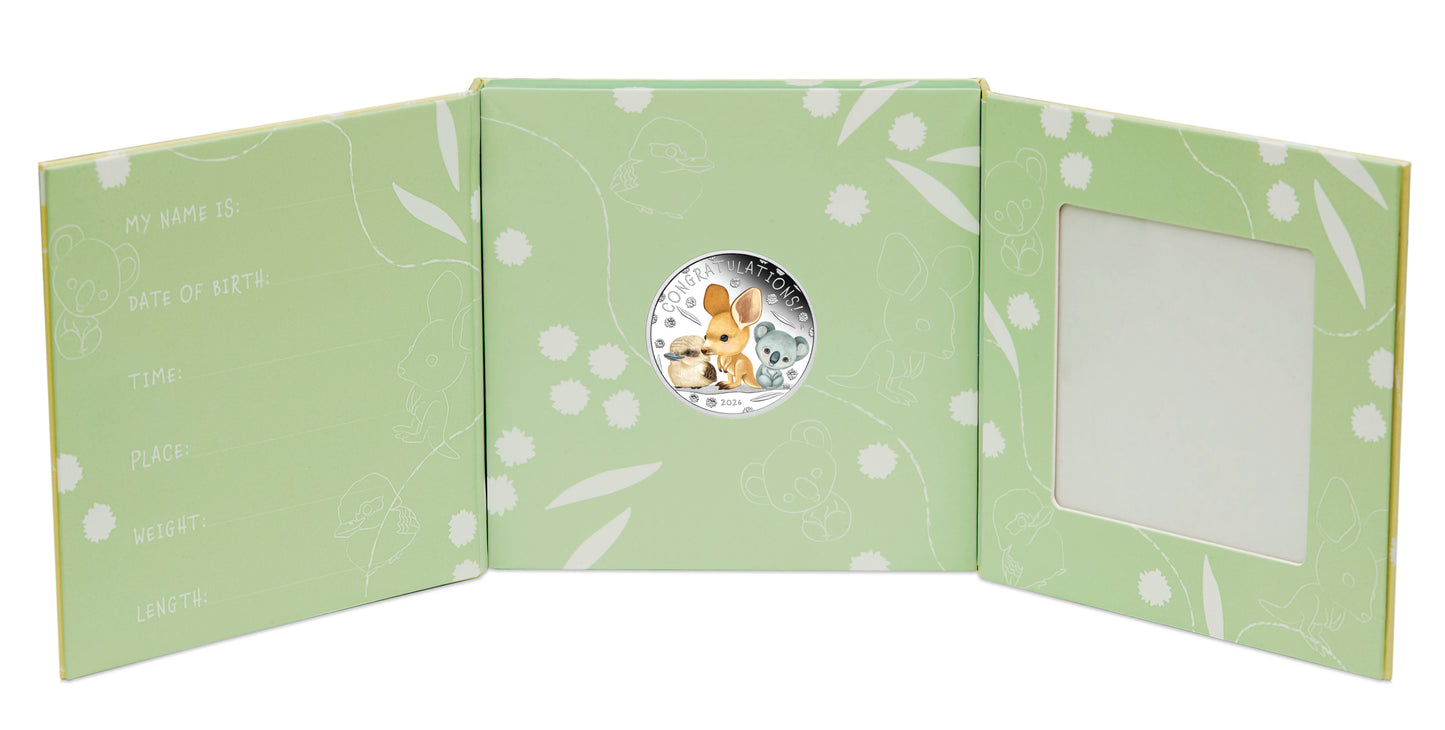 2026 50c Newborn Baby 1/2oz Silver Coloured Proof Coin