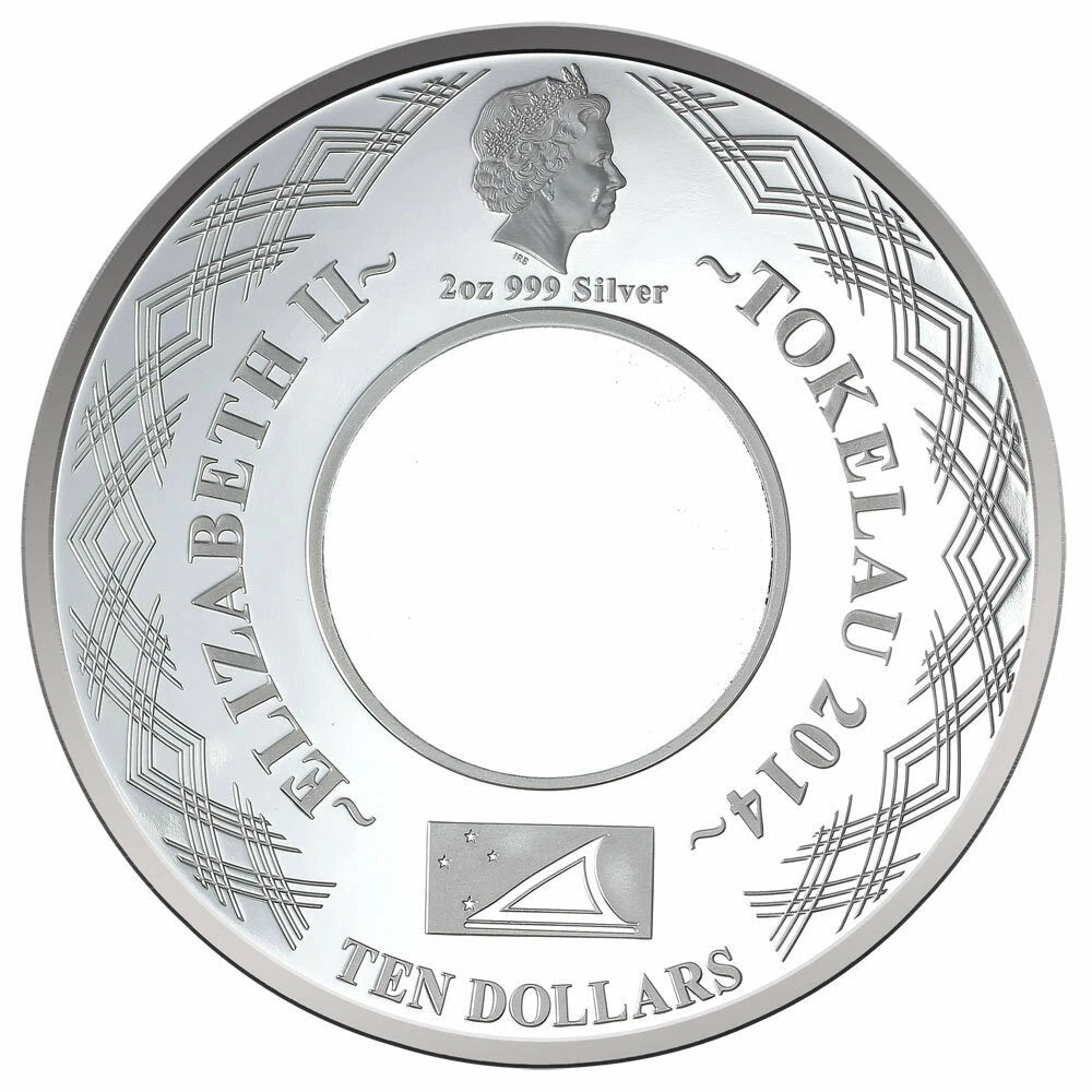 Tokelau 2014 $10 The Year of The Horse Carousel Horse 2oz Silver Coloured Proof Coin
