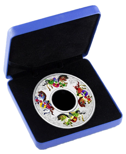 Tokelau 2014 $10 The Year of The Horse Carousel Horse 2oz Silver Coloured Proof Coin