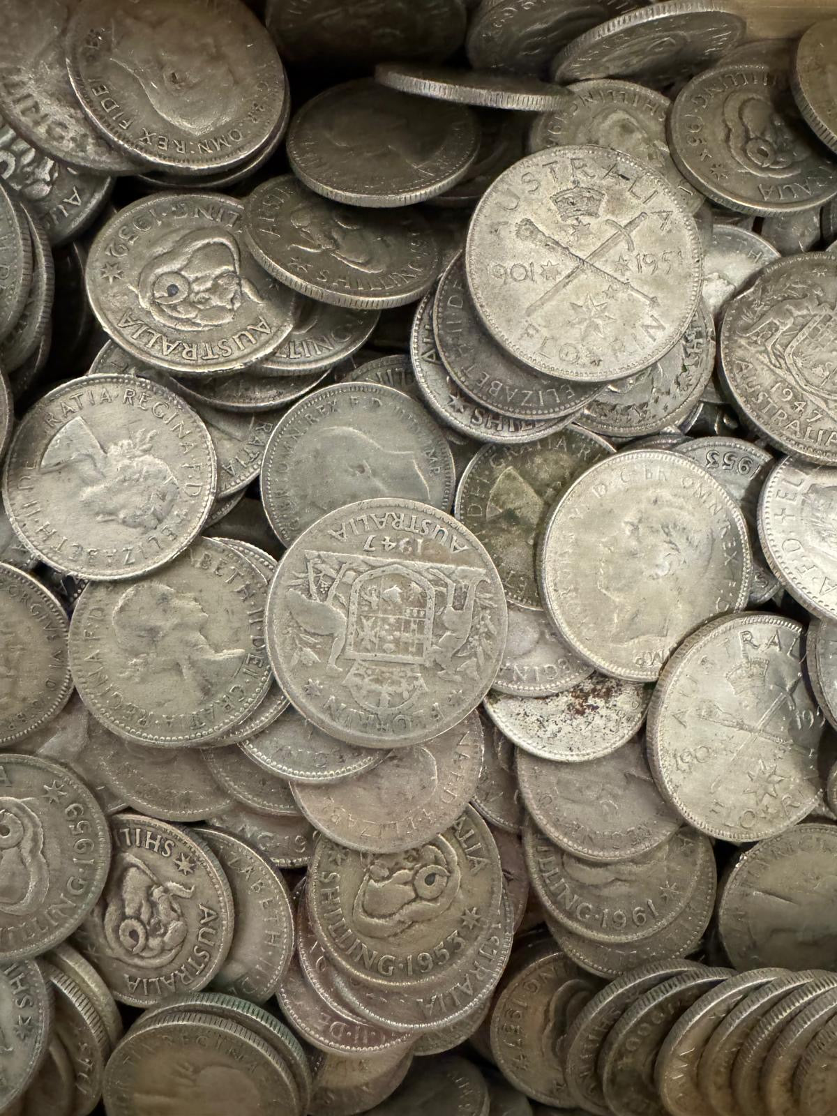 1kg of Australian Pre Decimal (1946-1964) Scrap Silver Coins