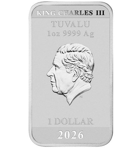 Tuvalu 2026 $1 Stranger Things Season 3 1oz Silver Coloured Rectangular Coin