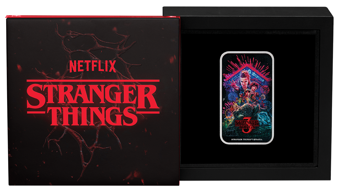 Tuvalu 2026 $1 Stranger Things Season 3 1oz Silver Coloured Rectangular Coin