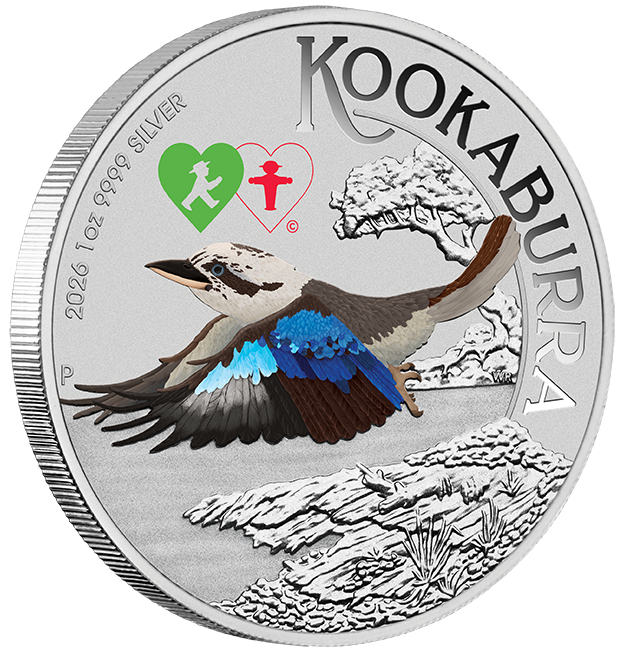 2026 $1 WMF Berlin Australian Kookaburra Ampelmännchen Privy Mark 1oz Silver Coloured Uncirculated Coin