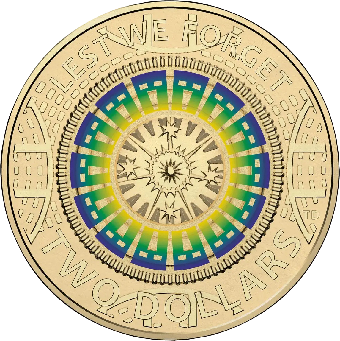 2017 $2 Lest We Forget Hall of Memorial Coloured Al-Bronze Uncirculated Coin