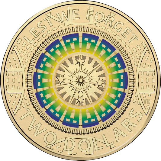 2017 $2 Lest We Forget Hall of Memorial Coloured Al-Bronze Uncirculated Coin