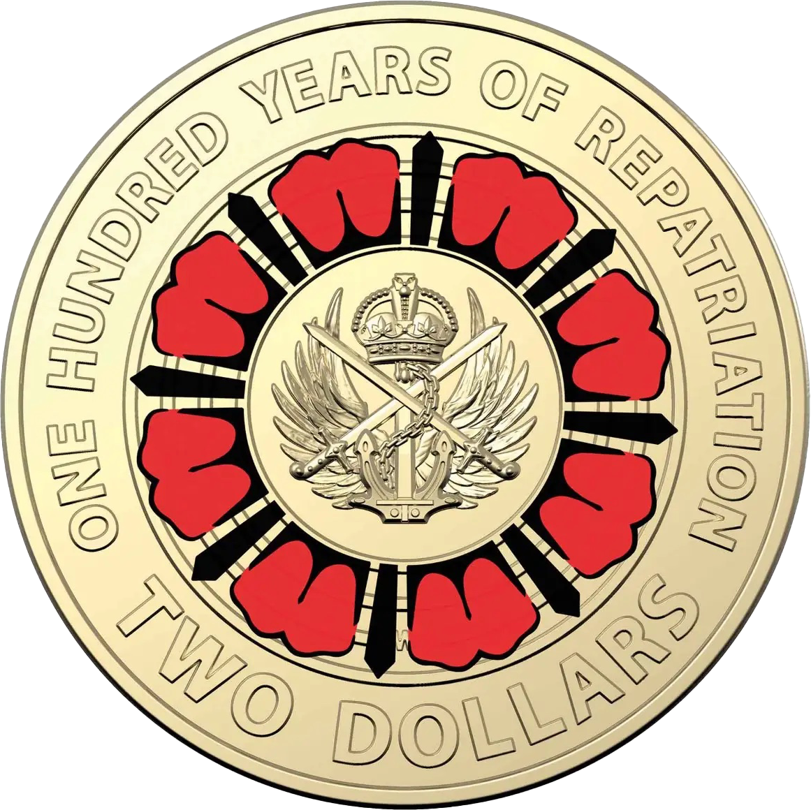2019 $2 Lest We Forget Repatriation Centenary Coloured Al-Bronze Uncirculated Coin