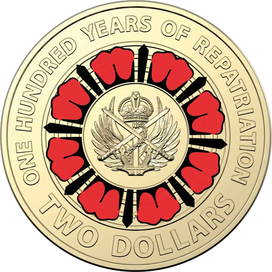 2019 $2 Lest We Forget Repatriation Centenary Coloured Al-Bronze Uncirculated Coin