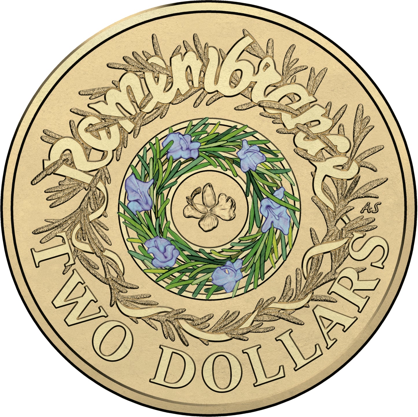 2017 $2 Remembrance Day Coloured Al-Bronze Uncirculated Coin