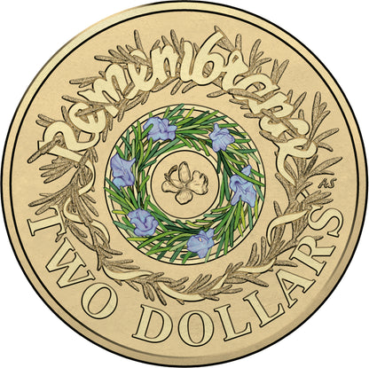 2017 $2 Remembrance Day Coloured Al-Bronze Uncirculated Coin