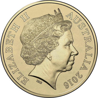 2016 $2 Australian Olympic Team Black Ring Coloured Al-Bronze Uncirculated Coin