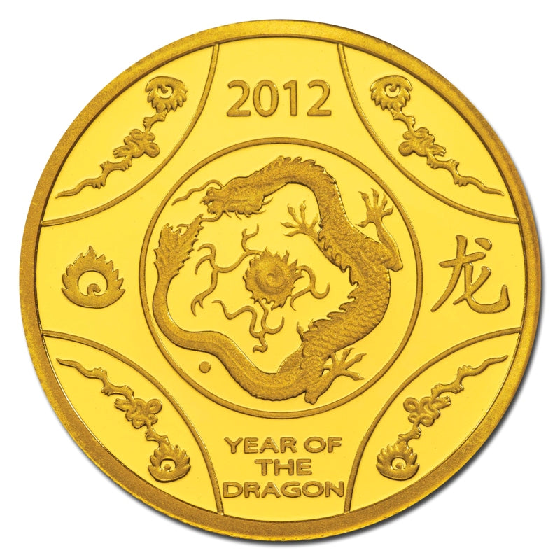 2012 $10 Lunar Year of The Dragon 1/10oz Gold Proof Coin