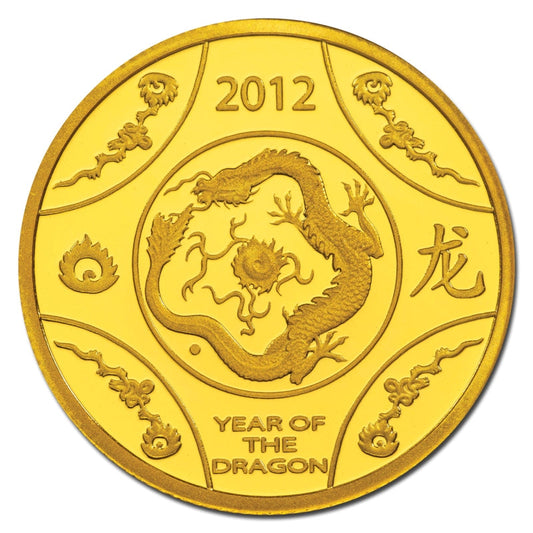 2012 $10 Lunar Year of The Dragon 1/10oz Gold Proof Coin