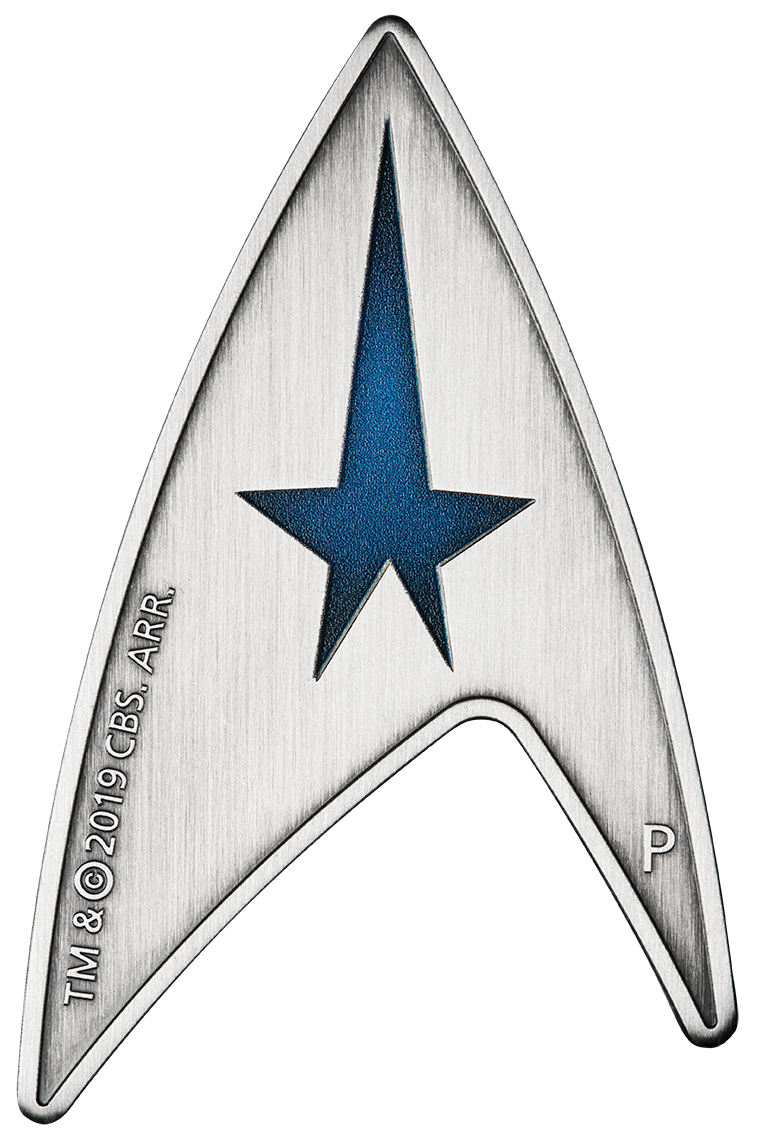 Tuvalu 2019 $3 Star Trek Starfleet Command Emblem Holey Dollar and Delta 3oz Silver Antiqued Coin Set
