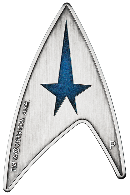 Tuvalu 2019 $3 Star Trek Starfleet Command Emblem Holey Dollar and Delta 3oz Silver Antiqued Coin Set