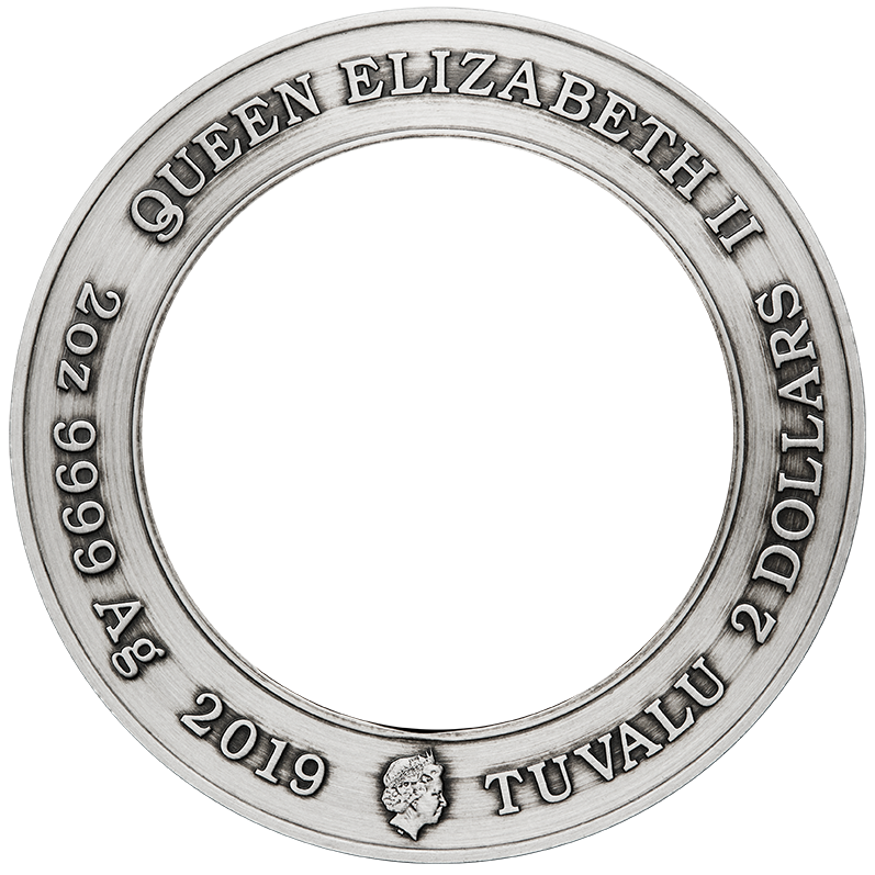 Tuvalu 2019 $3 Star Trek Starfleet Command Emblem Holey Dollar and Delta 3oz Silver Antiqued Coin Set