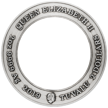 Tuvalu 2019 $3 Star Trek Starfleet Command Emblem Holey Dollar and Delta 3oz Silver Antiqued Coin Set