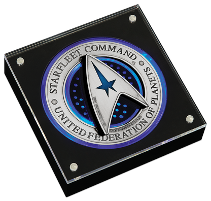 Tuvalu 2019 $3 Star Trek Starfleet Command Emblem Holey Dollar and Delta 3oz Silver Antiqued Coin Set