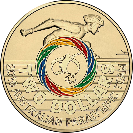 2016 $2 Australian Paralympic Team Coloured Al-Bronze Uncirculated Coin