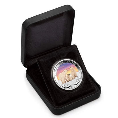 Tuvalu 2012 $1 Wildlife In Need Polar Bear 1oz Silver Coloured Proof Coin