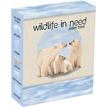 Tuvalu 2012 $1 Wildlife In Need Polar Bear 1oz Silver Coloured Proof Coin
