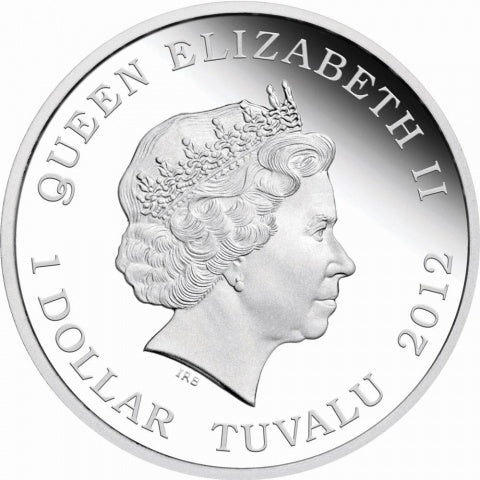 Tuvalu 2012 $1 Dragons of Legends Chinese Dragon 1oz Silver Coloured Proof Coin