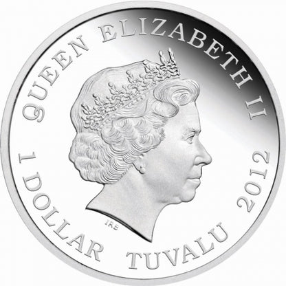 Tuvalu 2012 $1 Dragons of Legends Chinese Dragon 1oz Silver Coloured Proof Coin