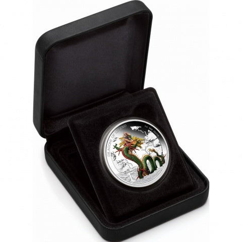 Tuvalu 2012 $1 Dragons of Legends Chinese Dragon 1oz Silver Coloured Proof Coin