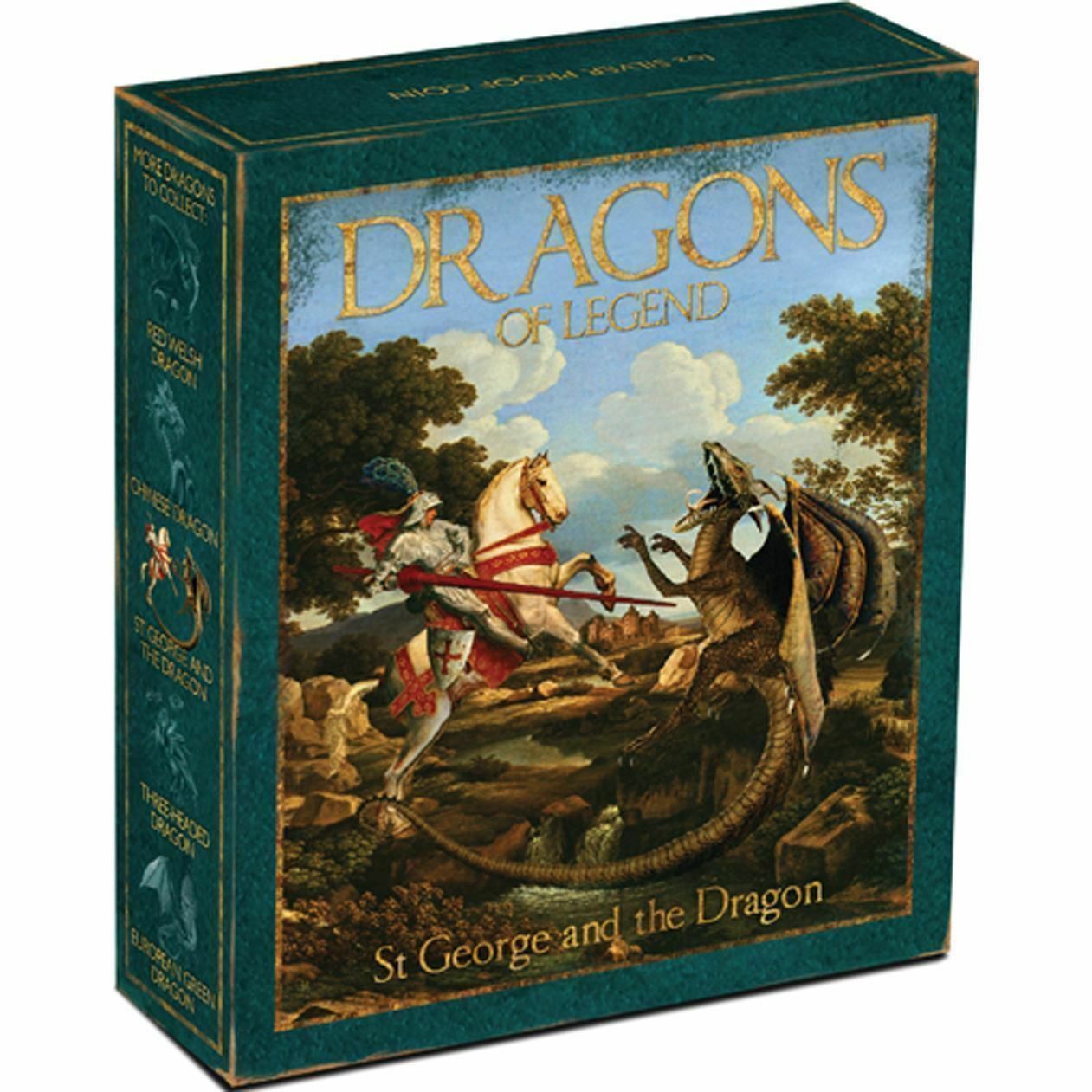 Tuvalu 2012 $1 Dragons of Legends St George and The Dragon 1oz Silver Coloured Proof Coin