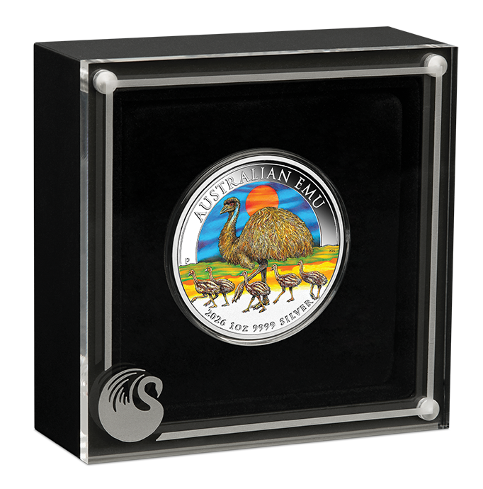 2026 $1 Australian Emu 1oz Silver Coloured Coin