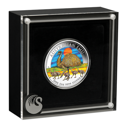 2026 $1 Australian Emu 1oz Silver Coloured Coin