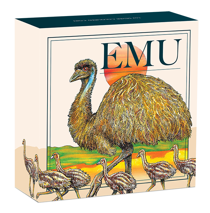 2026 $1 Australian Emu 1oz Silver Coloured Coin