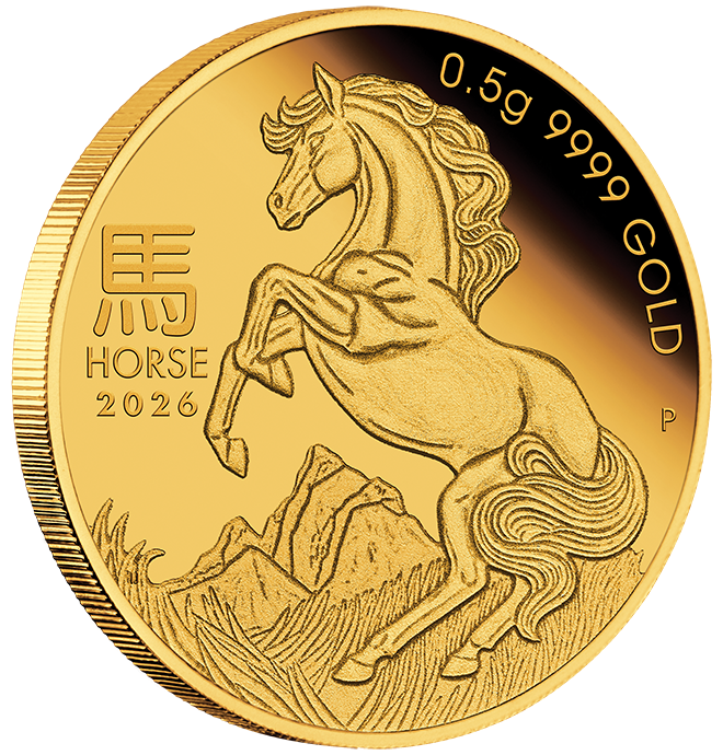 2026 $2 Lunar Year of The Horse 0.5g Gold Proof Coin