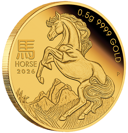 2026 $2 Lunar Year of The Horse 0.5g Gold Proof Coin