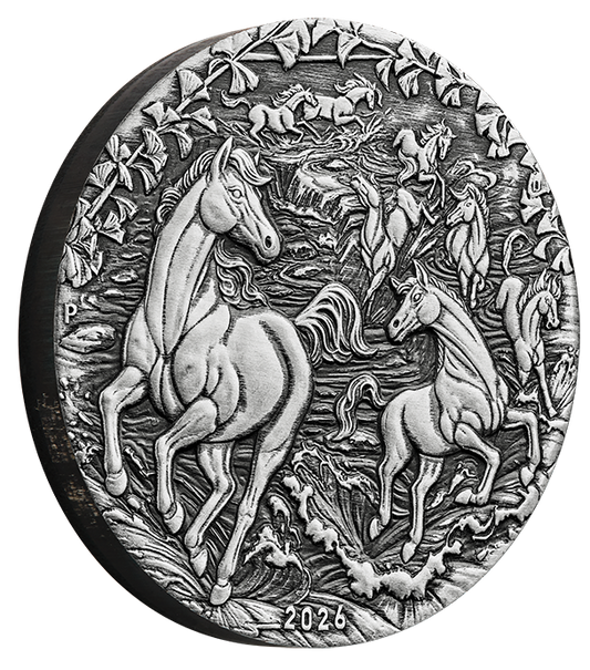 2026 $2 Lunar Year of The Horse 2oz Silver Antiqued Coin