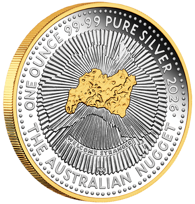 2026 $1 Australian Nugget 40th Anniversary Selectively Gold Plated 1oz Silver Proof Coin