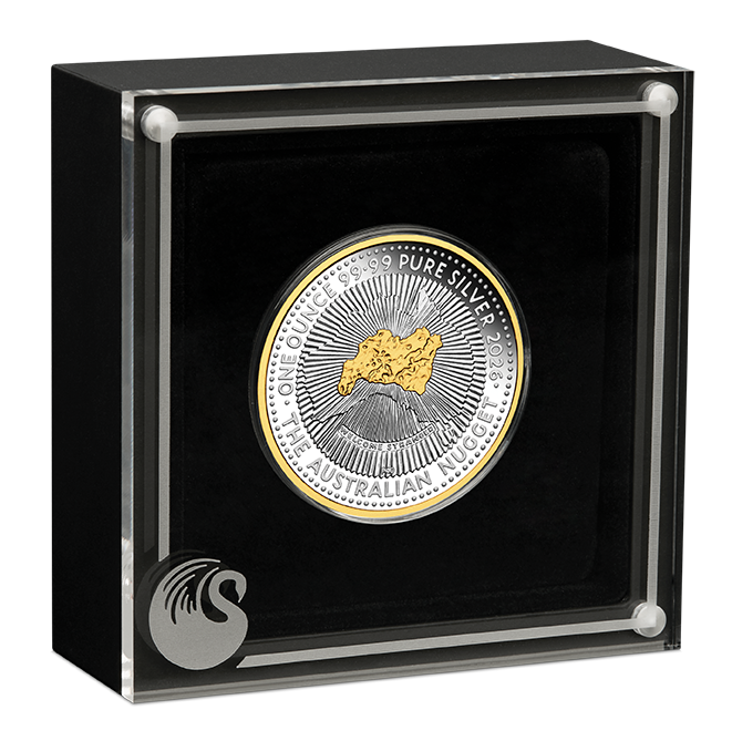 2026 $1 Australian Nugget 40th Anniversary Selectively Gold Plated 1oz Silver Proof Coin