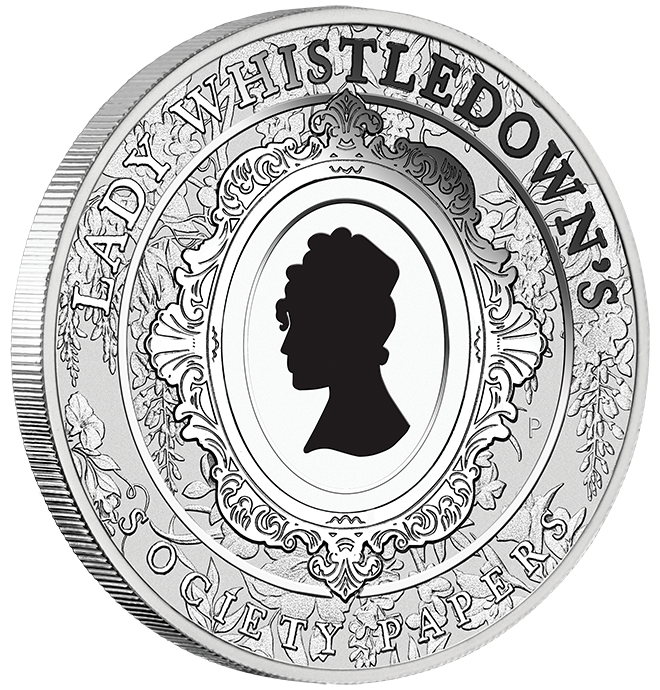 Tuvalu 2026 $1 Bridgerton Lady Whistledown 1oz Silver Coloured Proof Coin