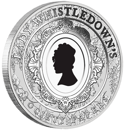 Tuvalu 2026 $1 Bridgerton Lady Whistledown 1oz Silver Coloured Proof Coin