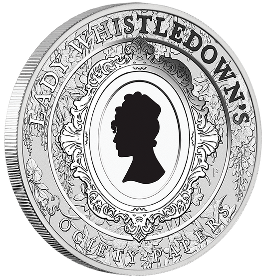 Tuvalu 2026 $1 Bridgerton Lady Whistledown 1oz Silver Coloured Proof Coin