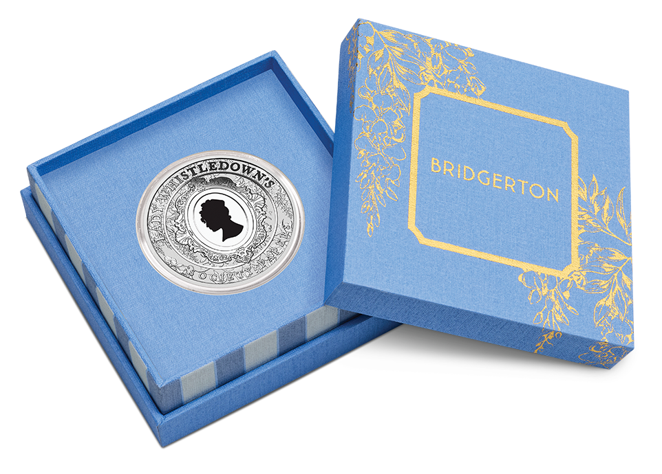 Tuvalu 2026 $1 Bridgerton Lady Whistledown 1oz Silver Coloured Proof Coin