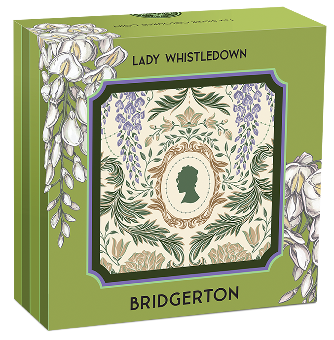 Tuvalu 2026 $1 Bridgerton Lady Whistledown 1oz Silver Coloured Proof Coin