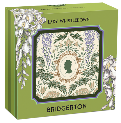 Tuvalu 2026 $1 Bridgerton Lady Whistledown 1oz Silver Coloured Proof Coin