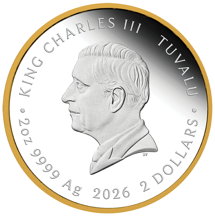 Tuvalu 2026 $2 Bridgerton House of Bridgerton 2oz Silver Gilded Proof Coin