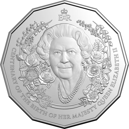 2026 50c Her Majesty Queen Elizabeth II Centenary Uncirculated Coin