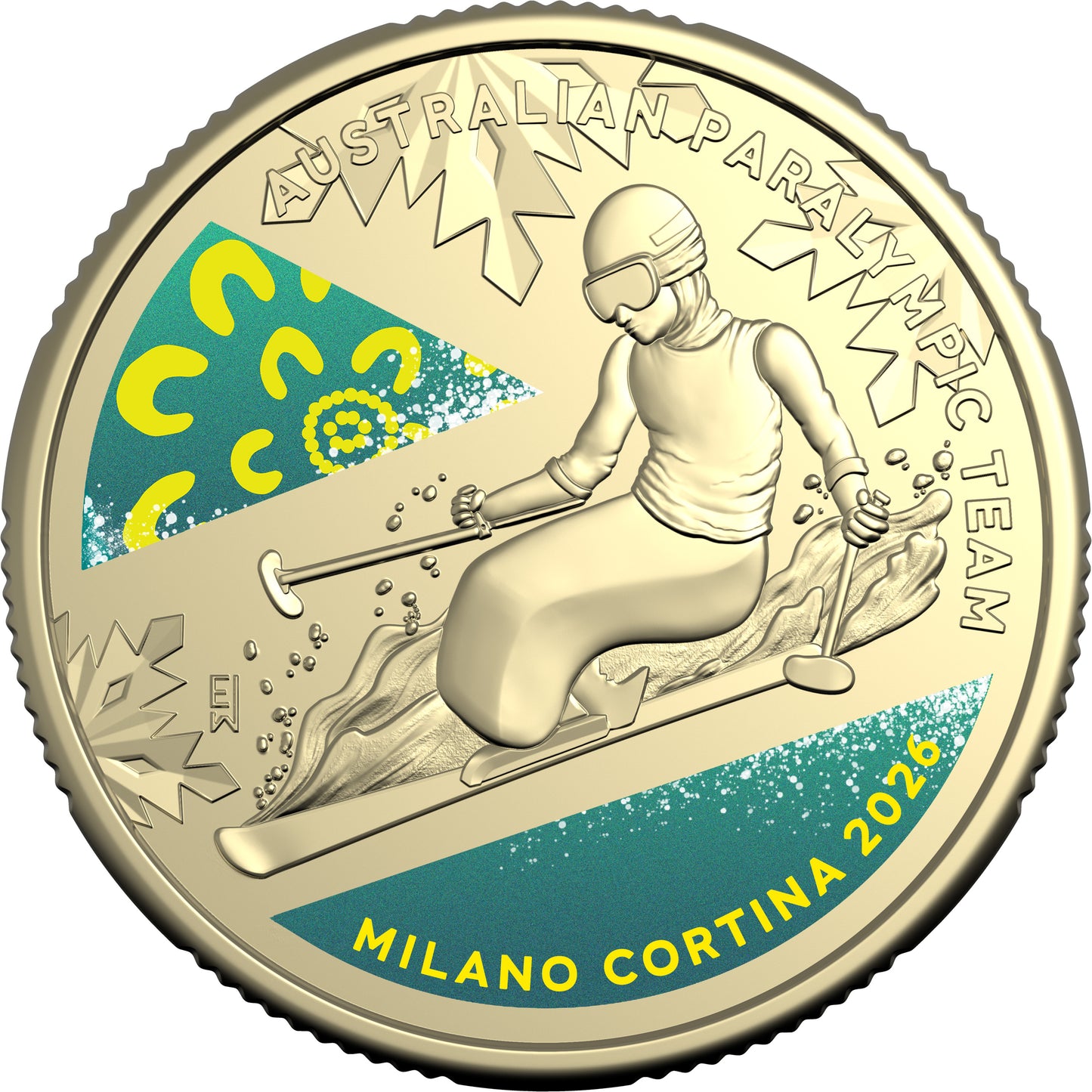 2026 $1 Winter Olympics Australian Paralympic Team Coloured Uncirculated Coin
